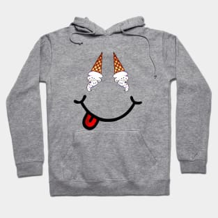 Ice Cream Cone & Smile (in the shape of a face) Hoodie